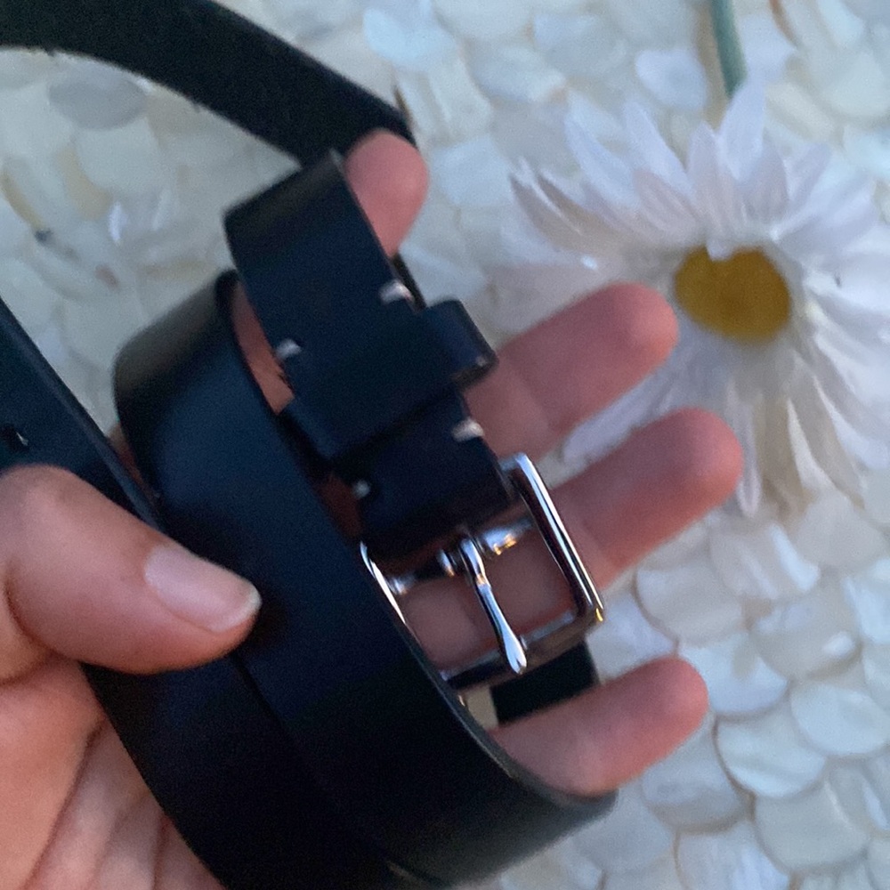Coach black/silver genuine leather belt - Picture 9 of 11